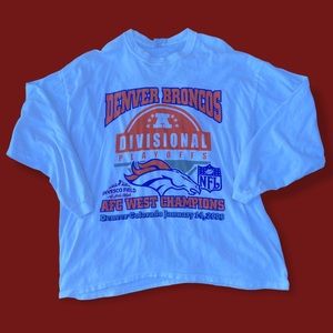 White Denver Broncos long sleeve tee